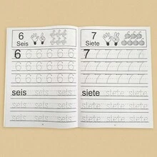 Lachilly Spanish Number Tracing Workbook 1-100, 32 Pages Preschool Kindergarten Number Writing Practice Book, Children Handwriting Number Learning, Spanish Language Learning Material - Multicolor - View 7