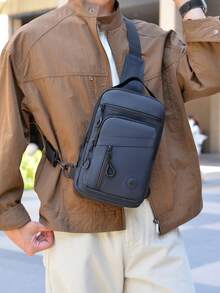 Men's Multi-Pocket Chest Bag, Wear-Resistant Waterproof Crossbody Shoulder Bag, Large Capacity Lightweight Portable Small Bag, Suitable For Students, Daily Commute, Short Trips, Travel, Outdoor Cycling, Shopping, Organizing Personal Items - A - View 6
