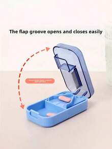 1pc Pill Cutter, Pill Separator, Portable Mini Pill Box, Morning/Midday/Evening Travel 7-Day Multi-Function Pill Box, Push-Pull Storage Box, Pill Cutter Storage Box - one-size - View 4