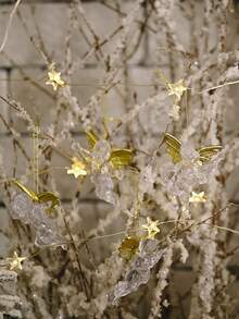 4pcs Clear Acrylic Angel Christmas Ornaments,Golden Wing Cherub Hanging Pendants For Xmas Tree Decor Transparent Angel Pendants For Christmas Tree - Multicolor - View 3
