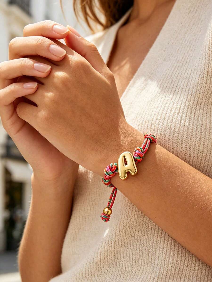 Fashion Dopamine Copper 26-Letter Colorful Knitted Beaded Handwear - Multicolor - View 1