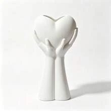 1pc 3D Printed Artistic Handheld Heart Vase, Unique Creative Gift, Multi-Functional Desktop Decor Ornament, Modern Home Daily Decoration, Ideal Holiday Gift For Hobby Collectors, Fashionable Decorative Art Craft - A - View 4