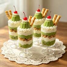 Reusable Clear Dessert Cups, Elegant Mousse Cups, Parfait Cups, Dessert And Pudding Bowls, Thickened Ice Cream And Custard Containers. Perfect For Christmas Party, Wedding, Event, Dessert Display, Valentine's Day Event Service, Holiday Tableware - Transparent - View 2