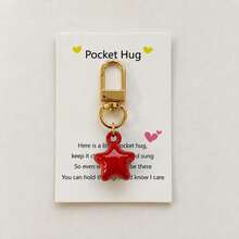 1pc/Multiple Candy Color 3D Star Pendant With Card Accessory, Unisex Gift For Friends And Besties, Minimalist Bag Charm, Earphone And Wallet Accessory - Multicolor - View 5