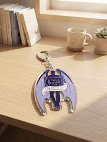 1pc/3pcs Bookish FantasyRomance RhysandAesthetic AcrylicKeychains, Popular Fantasy Romance Novel Bat Wings And Quote Art Series Powerful Quote Alien Pattern Pendant, Backpack And Car Key Accessory, ACOTAR Book Fan, Fantasy Novel Enthusiast And Fan Gift - Multicolor - View 9