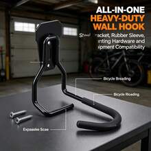 Garage Wall-Mounted Bicycle Hook, Heavy-Duty Storage Bicycle Hook, Children's Bicycle Bracket Hook - Black - View 3