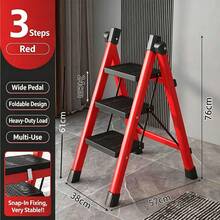1pc 2-Step Folding Step Stool With Non-Slip Pedals, Foldable Design, Sturdy And Durable, Perfect For Kitchen And Home Use - Multiple Styles - View 9