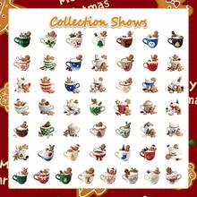 50pcs Cozy Christmas Mug Gingerbread Stickers, Festive Winter Hot Cocoa Decals, Decorative Vinyl Stickers For Water Bottle Scrapbooking - one-size - View 4
