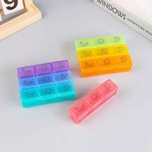 1pc 7/28 7/21 7-Compartment Portable Mini Pill Box, Small Travel Pill Organizer With 3-Section Storage, Morning/Night Separation Design, Suitable For Vitamins, Fish Oil And Small Dose Medications, Weekly Use, Portable And Easy To Store/Christmas Gift, Winter Essential - one-size - View 7