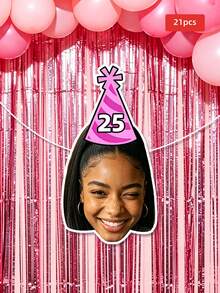 1/7/14/21pcs Customizable Portrait Banner, Multiple Sizes Available, Hand-Cut Portrait Hanging Flag, Suitable For Birthday Background Decoration, Hallway, Welcome Area, Patio, Etc. Perfect As A Birthday Memorial Gift For Partners, Close Friends, Family. Suitable For Rooftop Terrace Birthday Party, Private Pool Birthday Gathering, Open Living Room Birthday Dinner, - Multicolor 1 - View 11