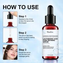 Lactic Acid Pore Refining Serum 30ml, Gently Removes Dead Skin Cells, Tightens Pores, Regulates Excess Oil, Soothes Skin And Locks In Moisture, Improves Rough And Uneven Skin Texture, Makes Skin More Delicate And Smooth - 30ml - View 2