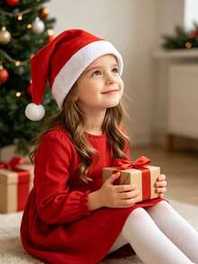 10pcs/5pcs/3pcs/2pcs/1pc Santa Claus Soft Wool Christmas Hat - Red, Machine Washable, Perfect For Holiday Parties And Decorations, Christmas Decor. Christmas Gift. Family Hat Suitable For Boys And Girls - Multicolor - View 10
