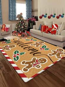 1 buah Keset Pintu Dekoratif Motif Kue Jahe, Keset Selamat Datang Motif Kue Jahe, Keset Pintu Natal, Keset Luar Ruangan Motif Kue Jahe, Keset Pintu Natal, Karpet Liburan Anti Selip - A - View 11