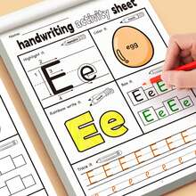 1Pc ABC Tracing Letters Workbook A-Z Coloring Activity Book Handwriting Practice For Kids Preschool Early Learning Christmas Birthday Gift Random Style - Multicolor - View 5