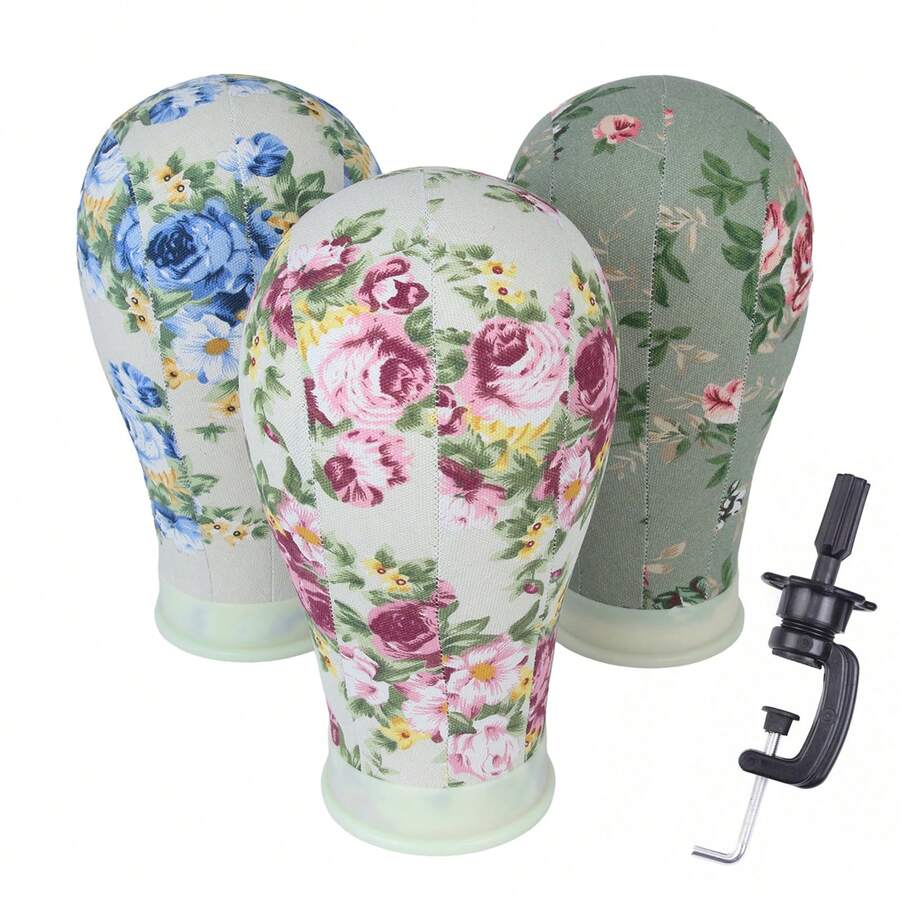 Canvas Wig Head Mannequin 22 Inch Wig Head Stand Canvas Wig Head Multi-Function Wig Head Mannequin Model Wig Head With Large Pins For Styling Wig Head Desktop Stand Suitable For Wig Making, Styling And Display - 22inch - View 1