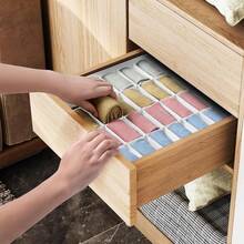 1pc White Underwear & Socks Drawer Organizer Box, 20-Grid Fabric Dresser Storage Box For Underwear, Socks, Handkerchiefs, Ties - White - View 8