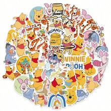 Disney 50pcs Winnie The Pooh Sticker Cartoon Anime Winnie The Pooh Piglet Tigger Eeyore Rabbit Image Stickers Suitable For Suitcase Laptop Notebooks And Diaries PVC Waterproof - Multicolor - View 1