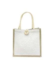 Christmas Printed Linen Tote Bag, Reusable Printed Women's Tote Bag, Large Capacity Shoulder Bag,For Friends And Best Friends, Gift For Teachers - Multicolor - View 14