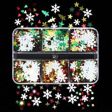Boxed Christmas Nail Glitter, Autumn/Winter White Snowflake Nail Glitter Decor, Christmas Glitter - Multicolor - View 13