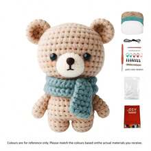 Squirrel, Bear, Alpaca, Hamster - Crochet Kit Material Pack - Adult Beginner Crochet Kit With Step-By-Step Text Tutorial, Squirrel, Bear, Alpaca, Hamster - Kit, Four Animal Options, Cute And Fun Home Decor, Birthday, Valentine's Day, Holiday Gift (Not A Finished Product, Requires Hand Crochet) - C-Multicolor Set - View 9