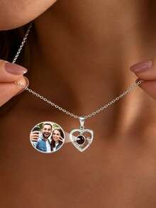 Customized Photo Projection Necklace Personalized Gift For Mom, Photo Projection Jewelry For Wife, Also Suitable As Wedding, Birthday Or Christmas Gift - Multicolor - View 14