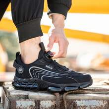 Zapatillas  Cierre Rotativo Automático Punta Acero Anti Clavo Suela Multiamortiguadora para Obra Fábrica NVVX - Gris - Ver 7