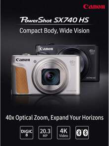 Canon PowerShot SX740 HS Digital Camera | Approx. 20.3 Megapixel + 40x Optical Zoom (80x Zoom Plus) | 4K Video + Time-Lapse Movie | Wi-Fi/Bluetooth Wireless Transfer | Intelligent IS | 46 Filters | Compact Telephoto Camera For Home And Travel - View 3