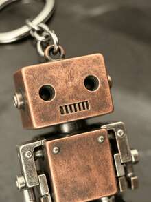 1pc/2pcs Vintage Distressed Metal Robot Keychain, Movable Joint Mechanical Figure Pendant, Bag Charm Gift - Multicolor - View 8