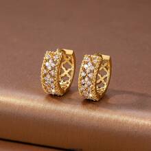 Multi-Color Emerald Cut Zirconia Square Pendant Earrings - Multicolor - View 5