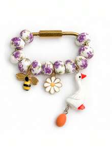 Cute Beaded Keychain - Heart & Star Shaped Pendant Bag Charm (Multi-Color) - Multicolor - View 17