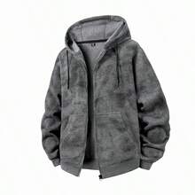 Áo khoác hoodie kéo khóa nam phong cách streetwear, áo nỉ xám kéo khóa toàn thân có túi kangaroo, chất vải mềm phù hợp cho phiêu lưu ngoài trời, tập gym và mặc hàng ngày - Xám - Xem 3