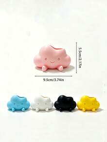 3D Printed Cute Cloud Character Planter, Soft Smiling Face With Small Feet Design, Suitable For Succulents, Prayer Beads And Other Green Plants. Multiple Macaron Color Options, Healing Desktop Flower Pot, Fun Potted Plant Decoration For Windowsill And Office - Multicolor - View 11