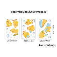1pc Cute Yellow Duckling Bathtub Sticker, Waterproof Removable PVC Cartoon Duck Wall Decal, Suitable For Beach Style Bathroom Decor - Rubber Duck - View 6
