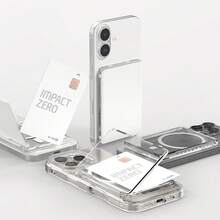 1pc Magnetic Transparent Wallet Card Holder Stand, Compatible With Phone 17/16/15 And S26 Ultra/S24, Ultra-Thin Phone Case Card Slot Protective Cover, Holds 2-3 Cards, Unique Holiday Gift, Suitable For Friends And Family - Multicolor - View 9