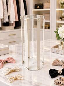 Kệ lưu trữ phụ kiện tóc acrylic trong suốt, kệ để kẹp tóc và nơ để bàn, kệ trang trí lưu trữ để bàn, tháp đựng trang sức - Nhiều màu - Xem 6