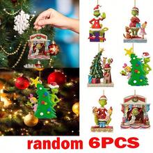 The Grinch The 6/2Pcs Acrylic Christmas Tree Hanging Ornament, Funny Green Monster Character Pendant, Perfect For Christmas Home Decor, Holiday Xmas Tree Decoration And Party Gift - Multicolor - View 8