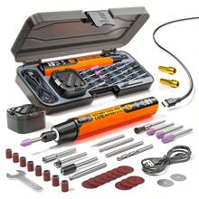 39pcs USB Electric Polishing Machine Tool Set, Linear Polishing Machine, Car Polishing Machine, Electric Angular Grinding Machine, Cordless Drill Bit, Can Be Charged And Used At The Same Time, Used For DIY Jewelry Grinding Pen Electric Tool Set - Multicolor - View 11