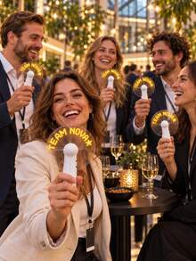 1PC Custom Text LED Message Fan, Personalized Handheld Light Up Fan, Battery Powered Portable Cooling Fan For Corporate Events, Conferences, Trade Shows, Team Parties & Summer Gifts - Multi-color 8 - View 5
