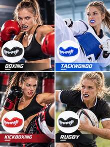EVA Sports Mouth Guard Boxing Mouthpiece For Adults Kickboxing Taekwondo Training Gear Dual Layer Design With Storage Case Lightweight Comfortable Fit For Boxing Martial Arts Sanda Rugby Basketball Football - Multicolor - View 6