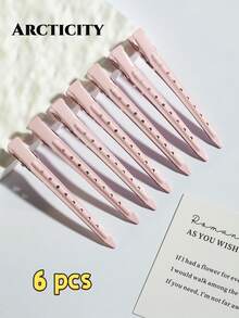 Arcticity 100pcs 9cm Large Pink Crocodile Duck Bill Hair Clips, Salon-Grade Metal Strong Grip, Suitable For All Hair Types, Daily Travel Salon Styling Tool - Pink - View 12