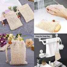 1/3/5/10PCS Soap Foaming Net – Rich,Bath Soap Mesh Bags, Luxurious Lather | Soft, Reusable, Hanging Soap Pouch For Face & Body | Natural Sisal Exfoliating Shower Bag | Easy Lathering & Quick Drying, Bathroom Accessories - Beige - View 7