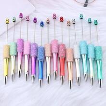 10pcs Beaded Pens Handmade Sugar Crystal Glitter UV Electroplated Rainbow Bead Ballpoint Pens For DIY Making Office School Gift Random Color - Quantity - View 7