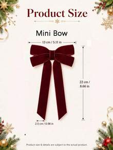 71 Inch Large Burgundy Velvet Christmas Tree Bow Decoration, Luxury Satin Ribbon Bow With Long Tail, Elegant Christmas Tree Topper, Suitable For Holiday Party, Door Decor, Wreath, Fireplace Mantel, Home Decor And Wedding Decoration - Claret - View 9