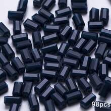 98顆 2x4mm 拋光切割玻璃長方形隔珠，精緻耐用 DIY 珠寶手工材料，適用於創意手鍊與項鍊製作 - 2*4長方 - 查看 34