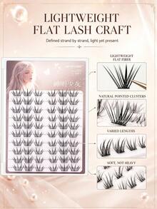 WANPIN WAN PIN Divine Girl 60 Clusters False Eyelashes, Natural Thin Cluster Lashes, Lightweight Soft Segmented Lashes, Easy To Wear, Perfect Fit, Daily Makeup Doll Eye Style - C - View 4
