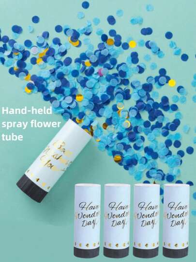 1pc/2pcs/5pcs Colorful Confetti Poppers, Handheld Rotating Colorful Firework Tubes, Suitable For Graduation Party, Wedding, Mother's Day, Graduation Decoration, Gender Reveal Party Decoration, Birthday Decoration, Party Favors, Indoor Home Decoration (Do Not Aim Launch Tube At People Or Objects)