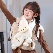 San-X Rilakkuma Relax Bear Authentic 2026 Autumn/Winter Cute Plush Scarf For Women Students, Warm Thick Neck Warmer, Adorable - Multicolor - View 3