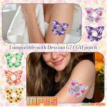1 Box 2/10pcs G7 Adhesive Patches, 5 Exquisite Butterfly Designs, Blood Glucose Monitor Accessories Waterproof Breathable Latex-Free Sensor Cover Stickers - View 8