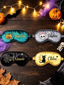 Mặt nạ ngủ Halloween in tên tùy chỉnh cá nhân hóa, quà tặng ngày lễ cho nữ và bé gái, phụ kiện tiệc Halloween - Nhiều màu - Xem 5