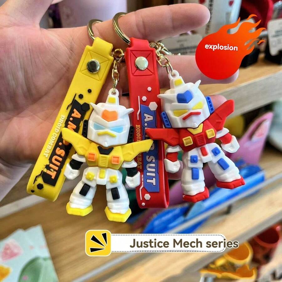 Hasbro Gundam Warrior Cartoon Keychain, Transformers Keychain, Gundam Car Key Chain, Backpack Small Pendant - Multi-color - View 1